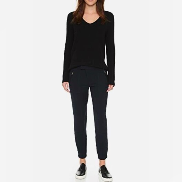 VINCE NAVY BLACK ZIPPER SIDE POCKETS PATCHWORK CARGO JOGGER DRESS PANTS - Picture 12 of 15